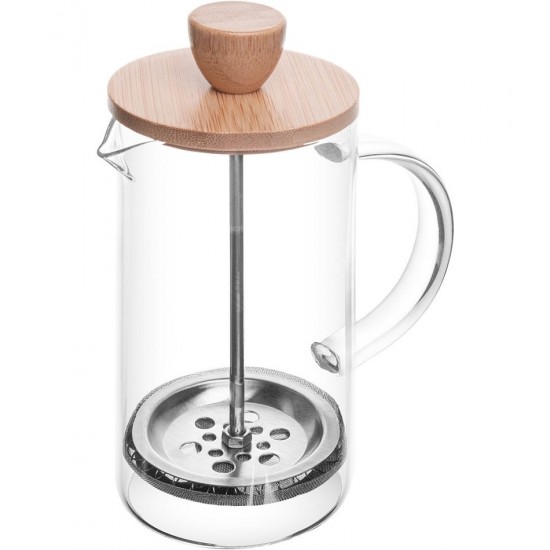 Cafeteira Prensa Francesa 400ml De Vidro Borossilicato E Tampa De Bambu